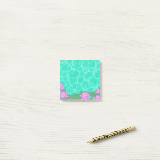 Post-it® Notes collantes Lilypad mignon (Sur un bureau)