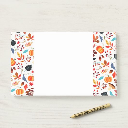 Post-it® Notes collantes pour le Motif d'automne (Sur un bureau)