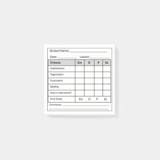 Post-it® Notes collantes pour l'enseignant pour l'écriture  (Devant)