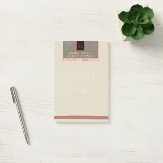 Post-it® Notes comptables monogrammes (Bureau)