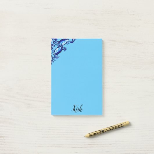 Post-it Notes Crabes Bleus (Sur un bureau)