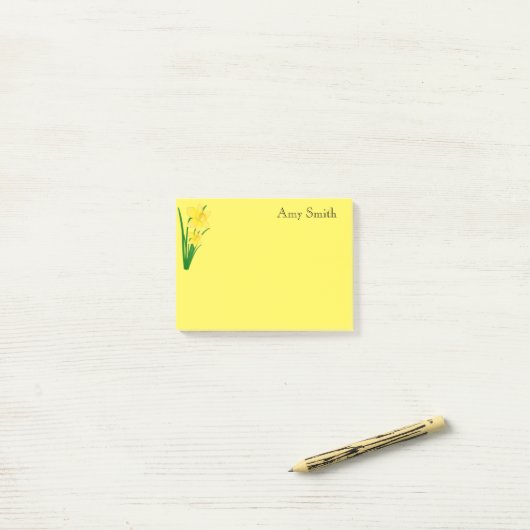 Post-it-Notes-Daffodils Post-it® Notes (Op bureau)