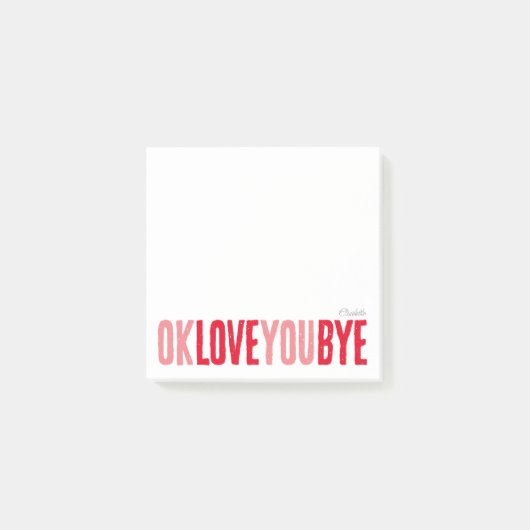 Post-it® Notes d'amour romantique sucré Notes en rouge rose (Devant)