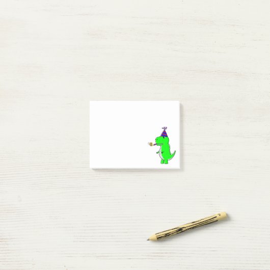 Post-it Notes d'anniversaire de dinosaure mignon (Sur un bureau)