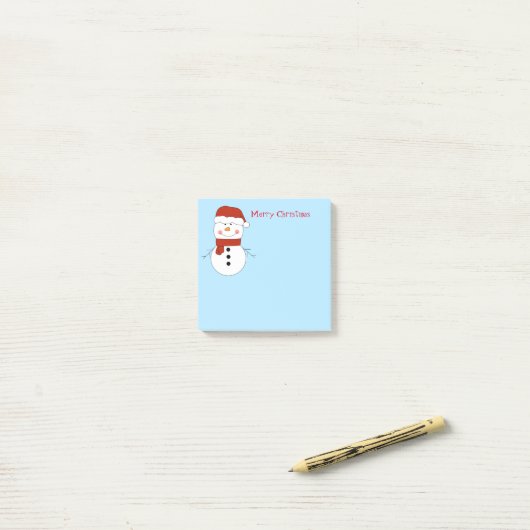 Post-it® Notes d'après-midi de Noël Snowman (Sur un bureau)