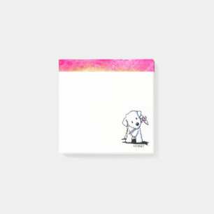 Post-it® Notes d'Art Bichon Rose Et Or