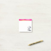 Post-it® Notes d'Art Bichon Rose Et Or (Sur un bureau)