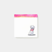 Post-it® Notes d'Art Bichon Rose Et Or (Devant)