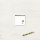 Post-it® Notes d'Art Bichon Rose Et Or (Sur un bureau)