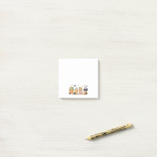 Post-it® Notes d'auto-collage citrouille mignon (Sur un bureau)