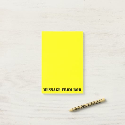 Post-it® Notes de Bob Dayglow Yellow (Sur un bureau)