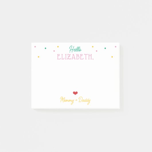 Post-it® Notes de boîte à lunch pour fille personnalisée (Devant)