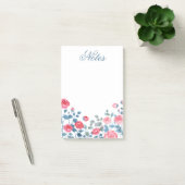 Post-it® Notes de bordure florale rose élégante (Bureau)