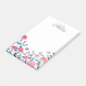 Post-it® Notes de bordure florale rose élégante (Incliné)