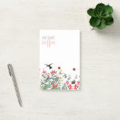 Post-it® Notes de café de fleurs de papillon d'oiseau de (Bureau)