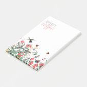 Post-it® Notes de café de fleurs de papillon d'oiseau de (Incliné)