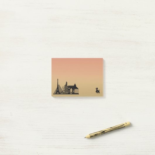 Post-it® Notes de caniche de Paris (Sur un bureau)