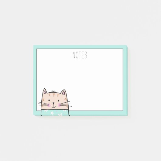 Post-it® Notes de chat floral personnalisées (Devant)