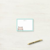 Post-it® Notes de chat floral personnalisées (Sur un bureau)