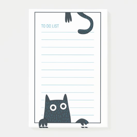 Post-It Notes de chat noir drôle (Devant)