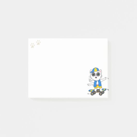 Post-it® Notes de chat patineur mignon (Devant)