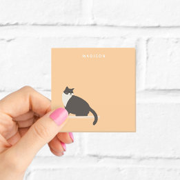 Post-it® Notes de chats en noir et blanc avec nom