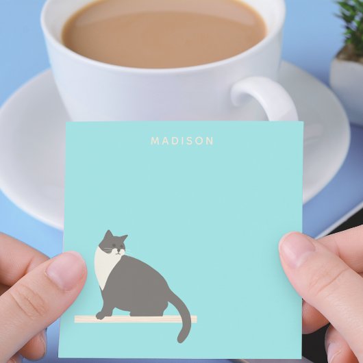 Post-it® Notes de chats gris et blanc mignons avec nom