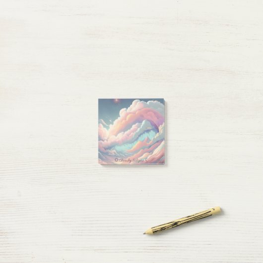 Post-it® Notes de Cloudy Eclipse Aurora (Sur un bureau)