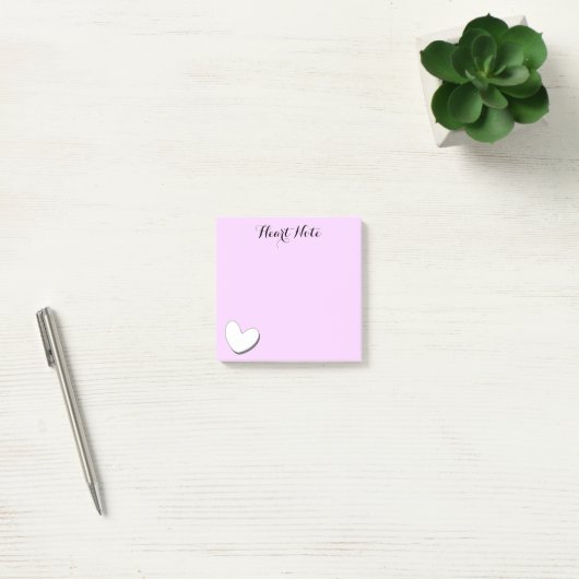 Post-it® Notes de coeur blanches sur arrière - plan rose (Bureau)