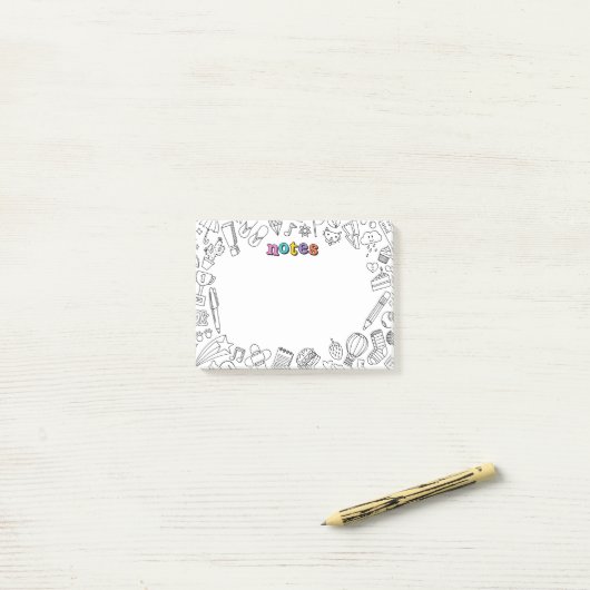 Post-it notes de coloriage Cool (Sur un bureau)