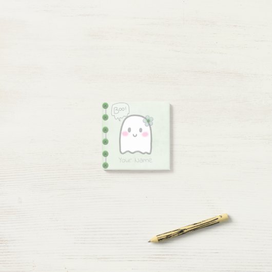 Post-it® Notes de conception de l'aquarelle mignonne Ghost  (Sur un bureau)