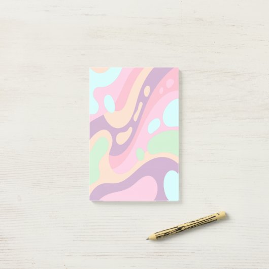 Post-it® Notes de couleur pastel joyeuses  (Sur un bureau)