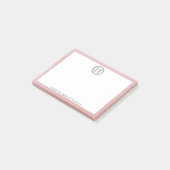 Post-it® Notes de couronne de monogramme rose (Incliné)