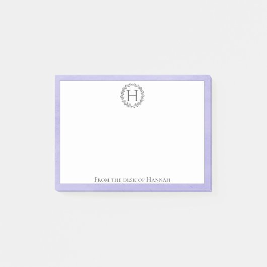 Post-it® Notes de couronne de monogramme violet (Devant)