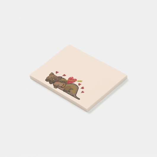 Post-it® Notes de Courrier-it® d'amour de chiot (Incliné)