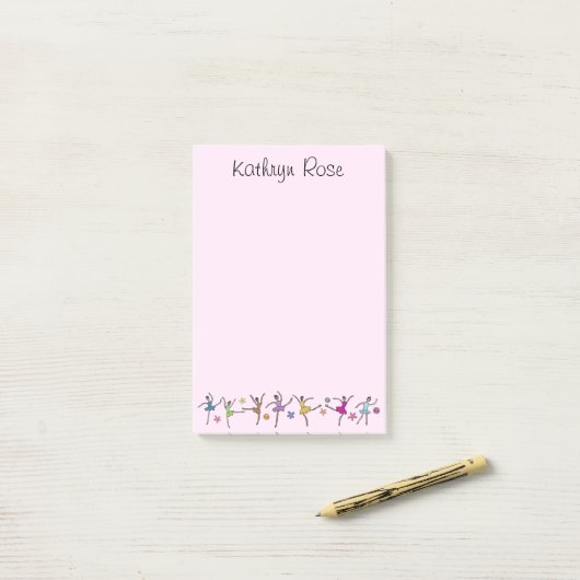 Post-it® Notes de Courrier-it® de danse de ballerine (Sur un bureau)