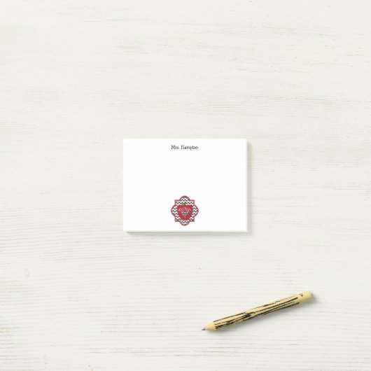 Post-it® Notes de Courrier-it® de professeur d'Apple (Sur un bureau)