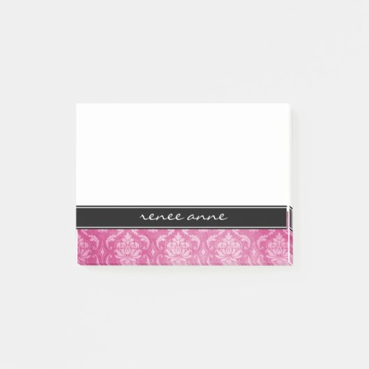 Post-it® Notes de Courrier-it® personnalisées par noir rose (Devant)