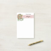 Post-it® Notes de cuisine chic rose Shabby (Sur un bureau)
