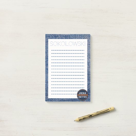 Post-it® Notes de Denim Mitzvot (Sur un bureau)