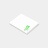Post-it® Notes de dessin à l'aquarelle de dinosaure vert (Incliné)