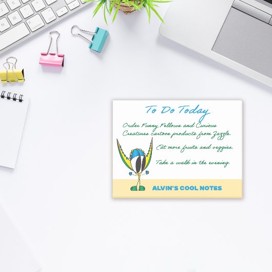 Post-it® Notes de dessin amusantes | Ajouter Votre Nom/Text