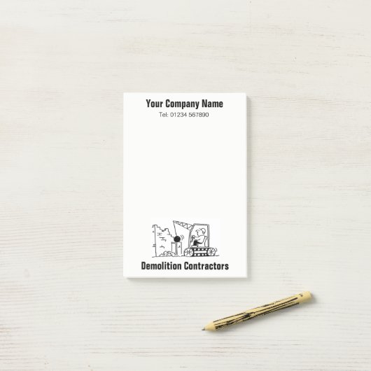 Post-it® Notes de dessin des services de démolition (Sur un bureau)