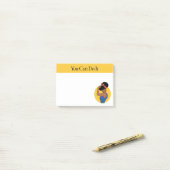Post-it® Notes de femme noire forte (Sur un bureau)
