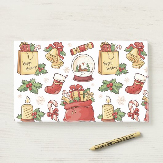 Post-it® Notes de fin d'année et de Noël (Sur un bureau)