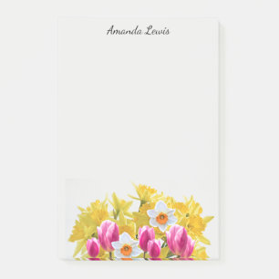 Post-it® Notes de fleurs narcisse jaune personnalisées
