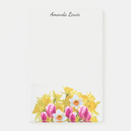 Post-it® Notes de fleurs narcisse jaune personnalisées (Devant)