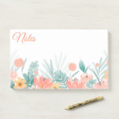 Post-it® Notes de fleurs printanières (Sur un bureau)