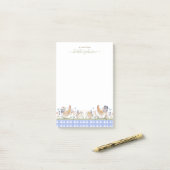 Post-it® Notes de Hearthlight Printemps Douce Gingham de Pr (Sur un bureau)