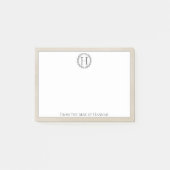 Post-it® Notes de la couronne de monogramme beige (Devant)